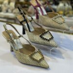 Soulier sandale demi-talon imitation osier c-676